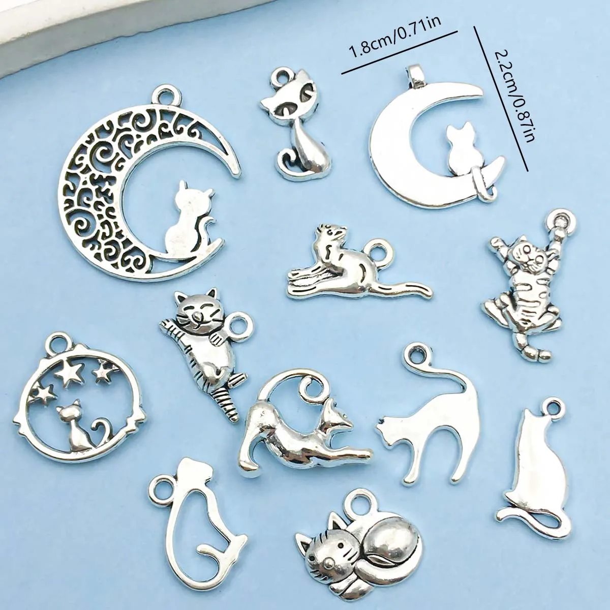 Vintage Silver Cat Charms Collection - Image 3