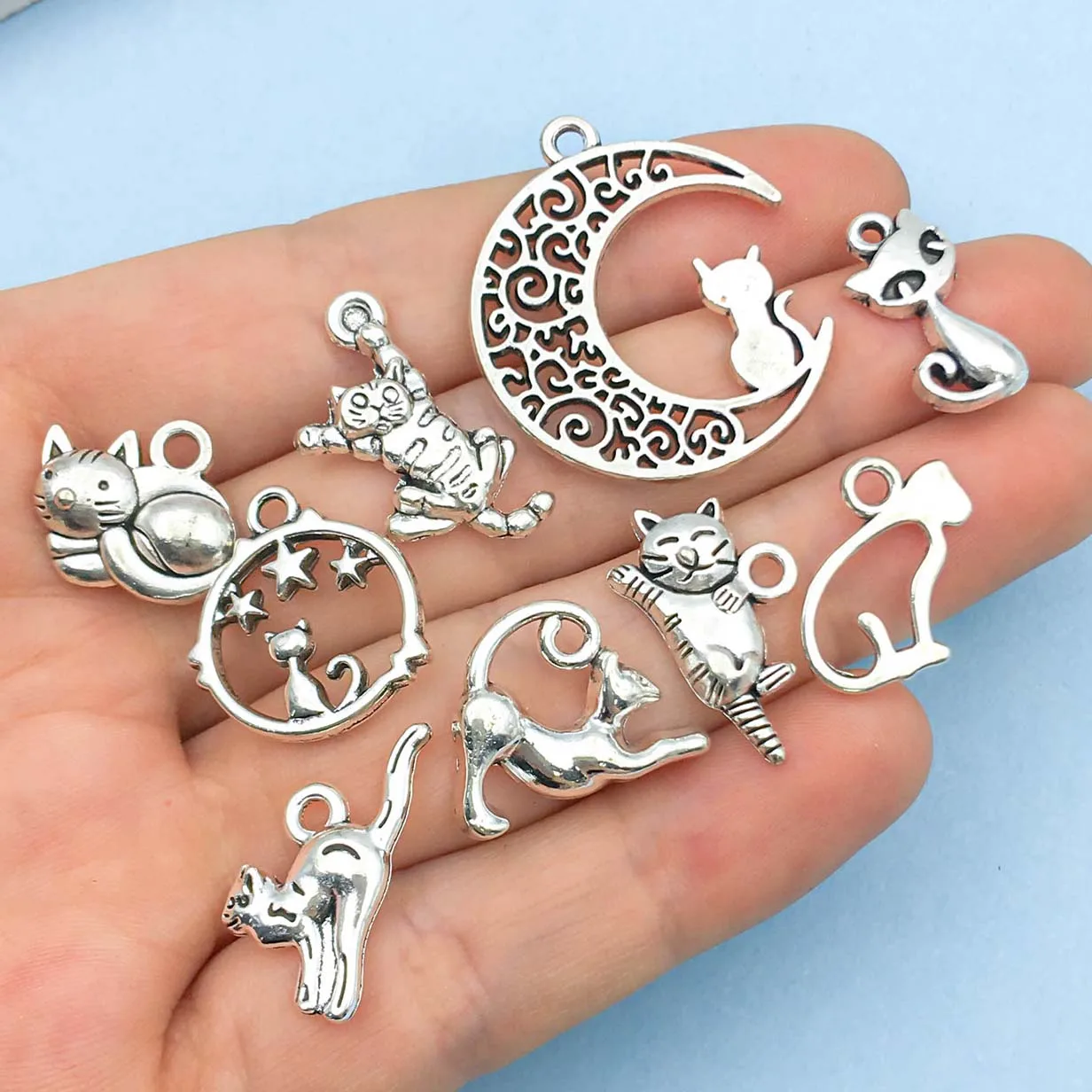 Vintage Silver Cat Charms Collection - Image 4