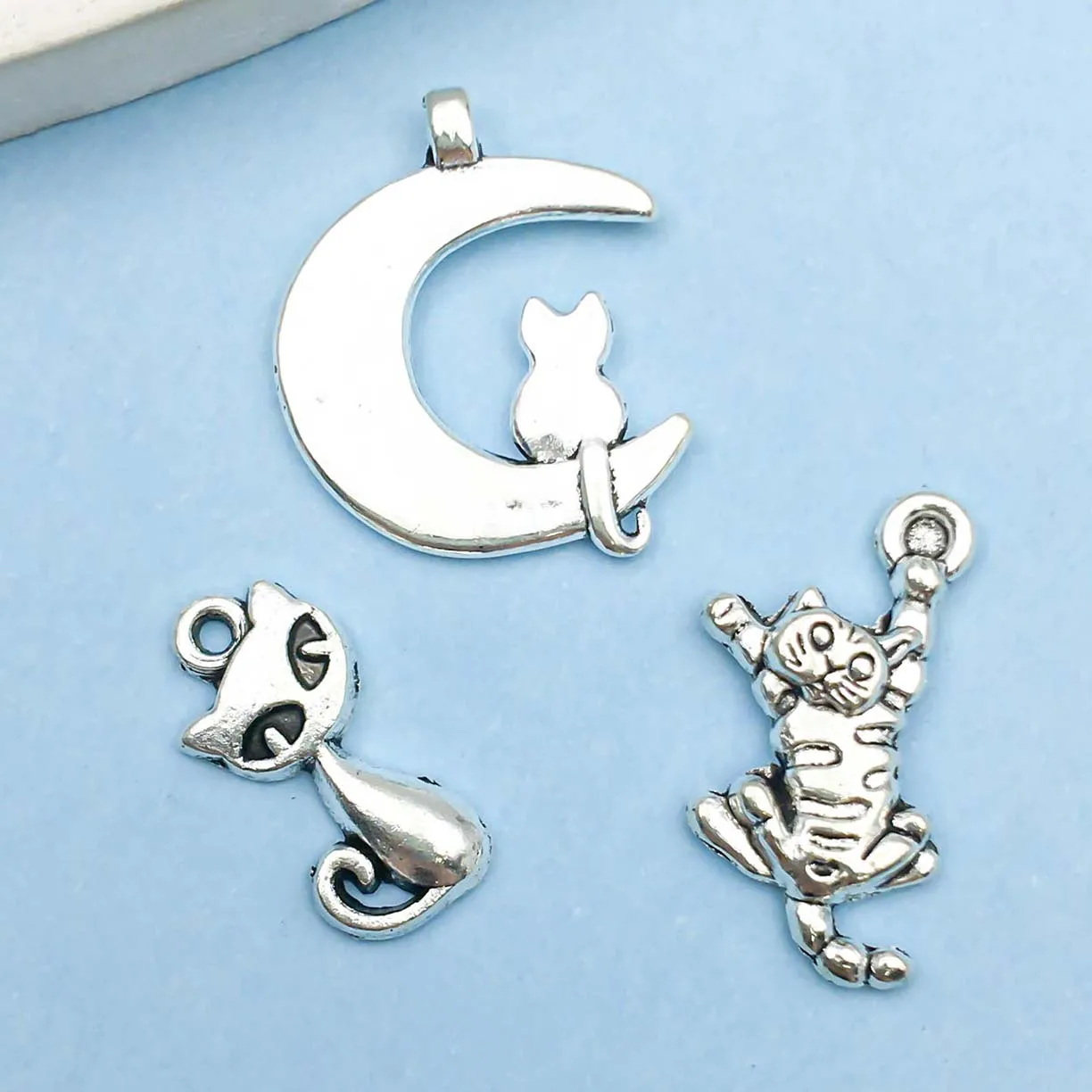 Vintage Silver Cat Charms Collection - Image 5
