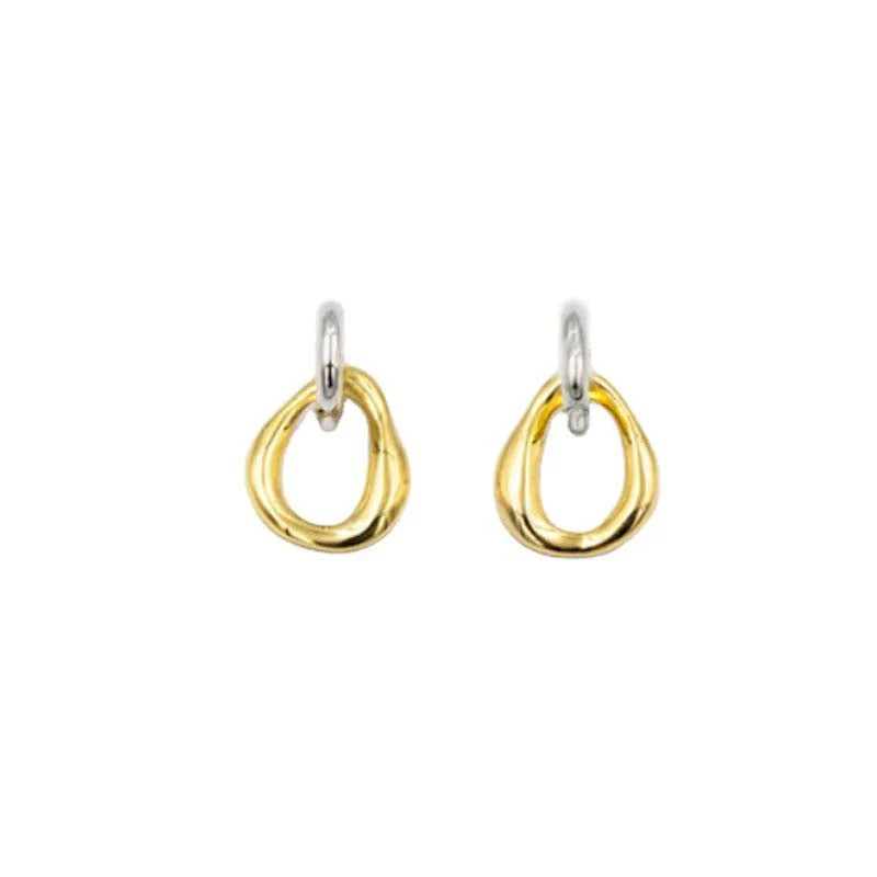 Vintage Two-Tone Metal Earrings - Image 5