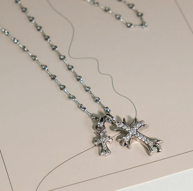 Vivori Double Cross Necklace - Image 3