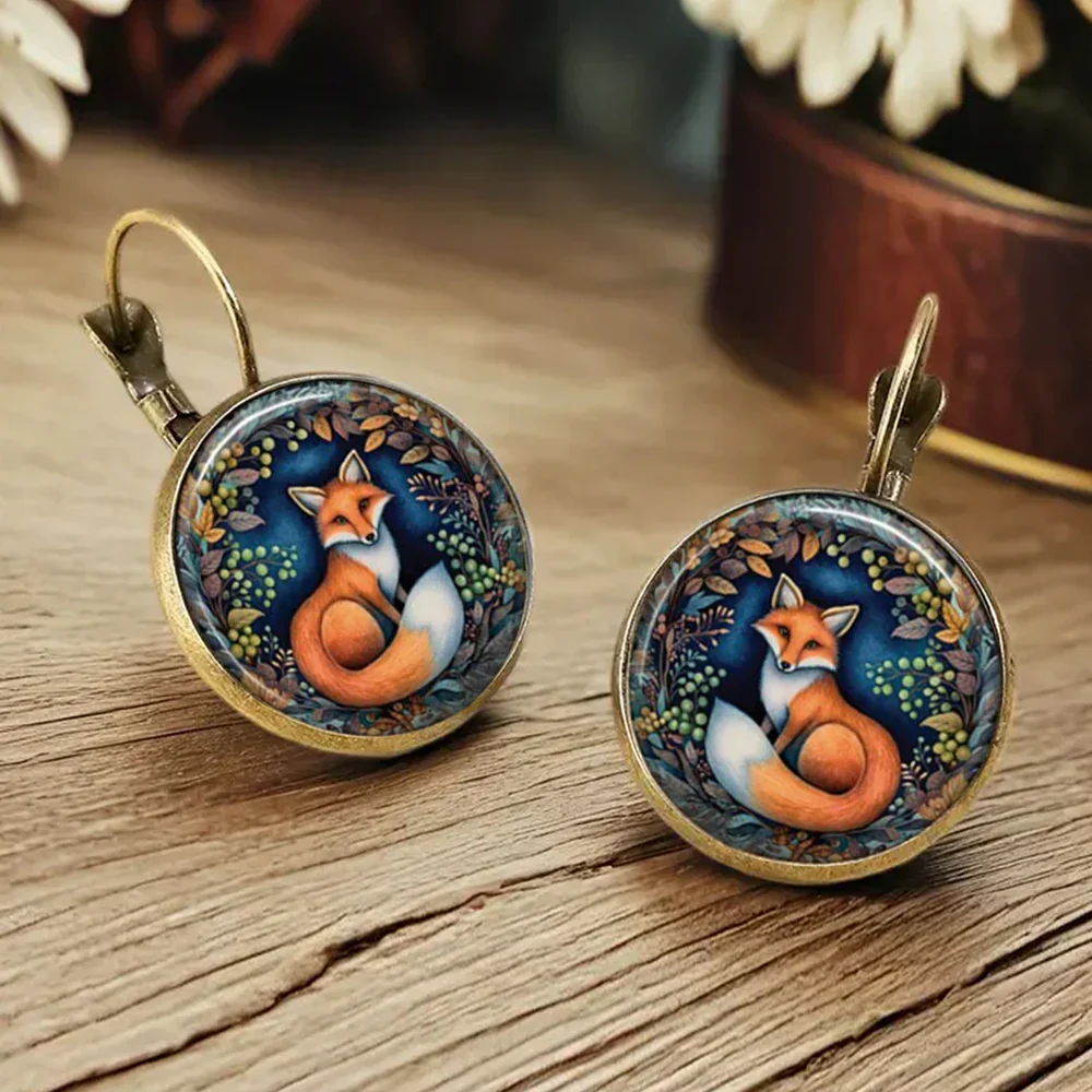 Whimsical Animal Glass Dome Earrings - Image 3
